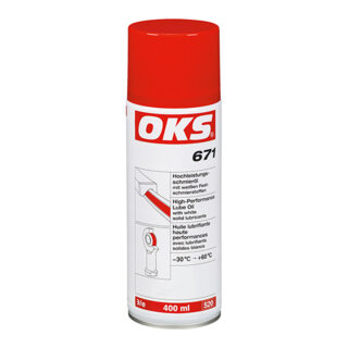 OKS 671 - High-Performance Lube Oil, with white solid lubricants, Spray